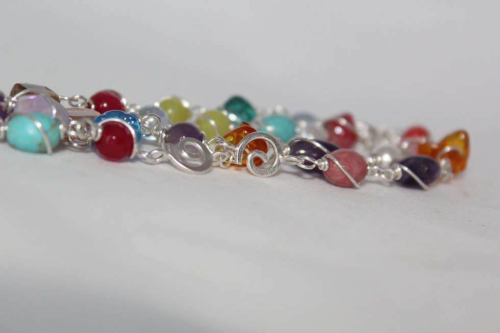 Thumbnail: Multi color gemstone necklace