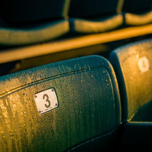 Dewy Stadium Seats at Sunrise