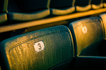 Dewy Stadium Seats at Sunrise