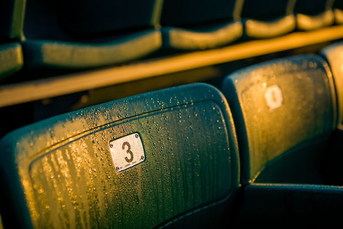 Dewy Stadium Seats at Sunrise
