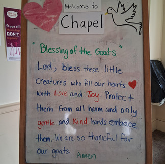 A sign showing this week's blessing