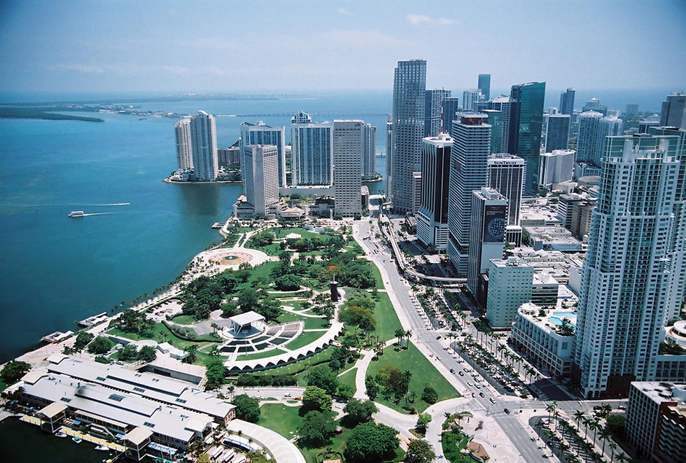 Bayfront Park in downtown Miami – A lively urban park with outdoor yoga, live music, and stunning views of the Miami skyline