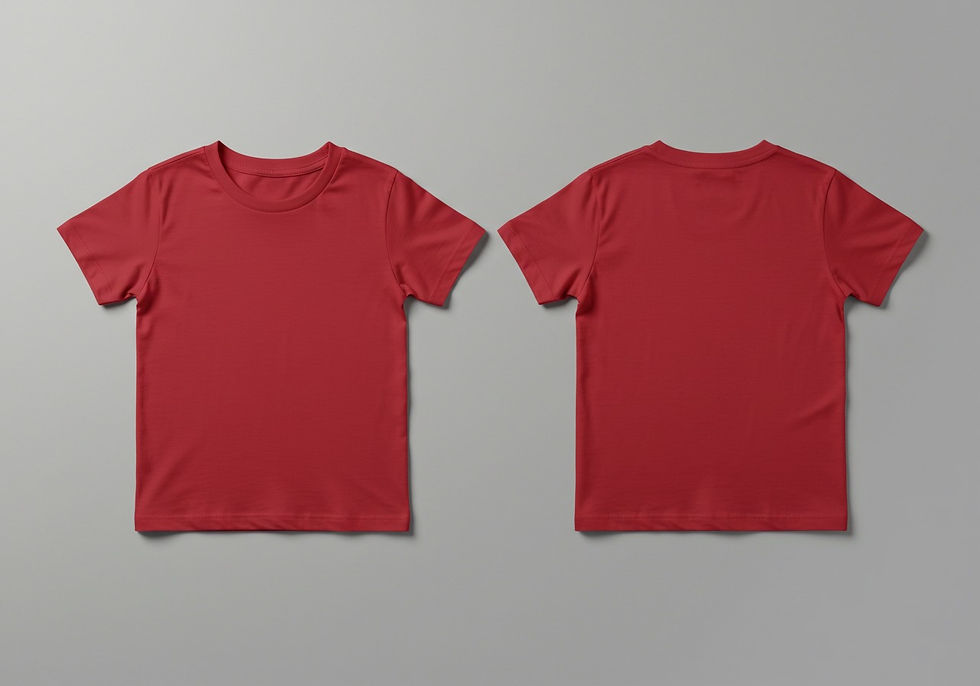 Red Cotton T-shirts for Kids (3 sizes) تيشيرتات للأطفال 100%