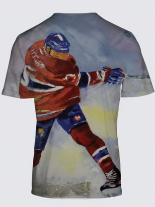 T-shirt "Hockey is ok" de la collection Salvador pour les hommes par l'artiste peintre Joce 