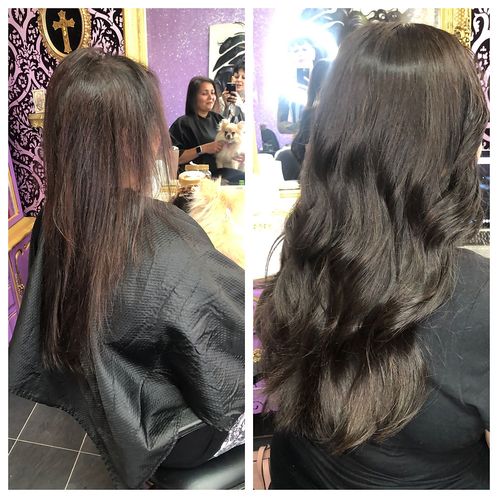 Thumbnail: Dark brown 1B 18 inch luxury clip in & Slavic human hair topper 
