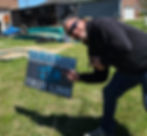 David pointing to True Line Roofing