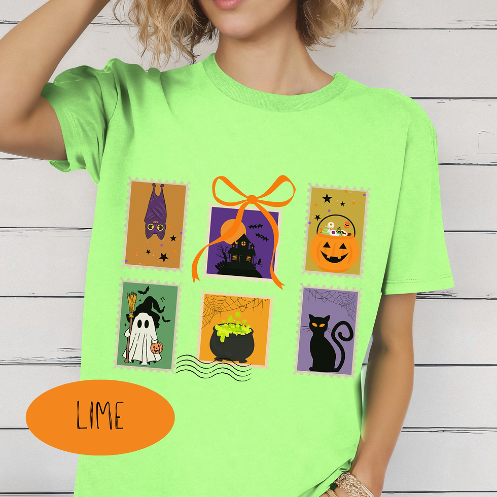 Thumbnail: Vintage Halloween Stamps Shirt | Retro Spooky Season Tee for Fall & October