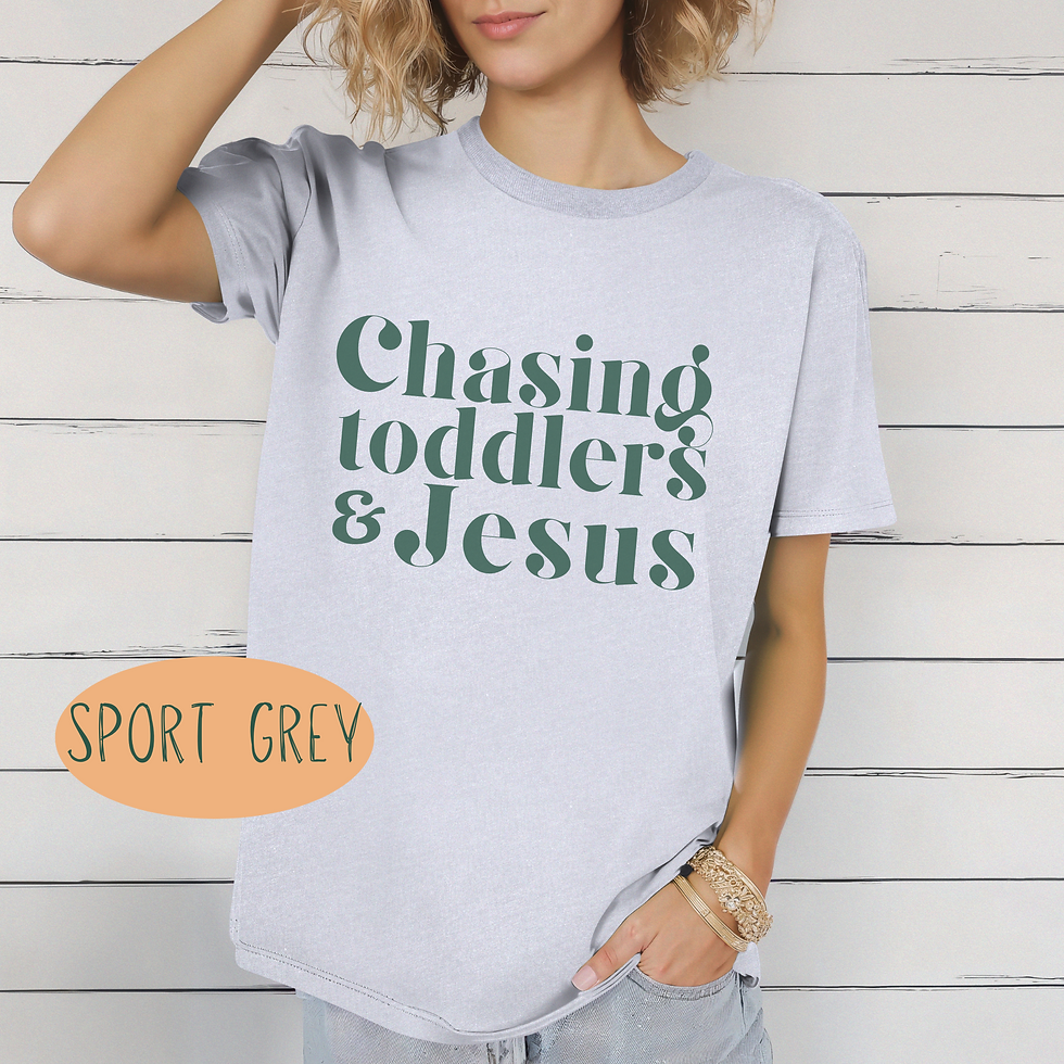 Chasing Toddlers and Jesus Shirt – Christian Mom Life Tee – Faith Mama T-Shirt