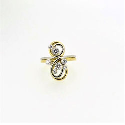 Handmade 18ct & Platinum Ring with Diamonds