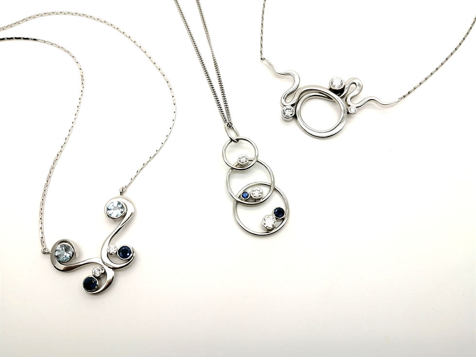 shaped, diamond set and 2 tone wedding bands