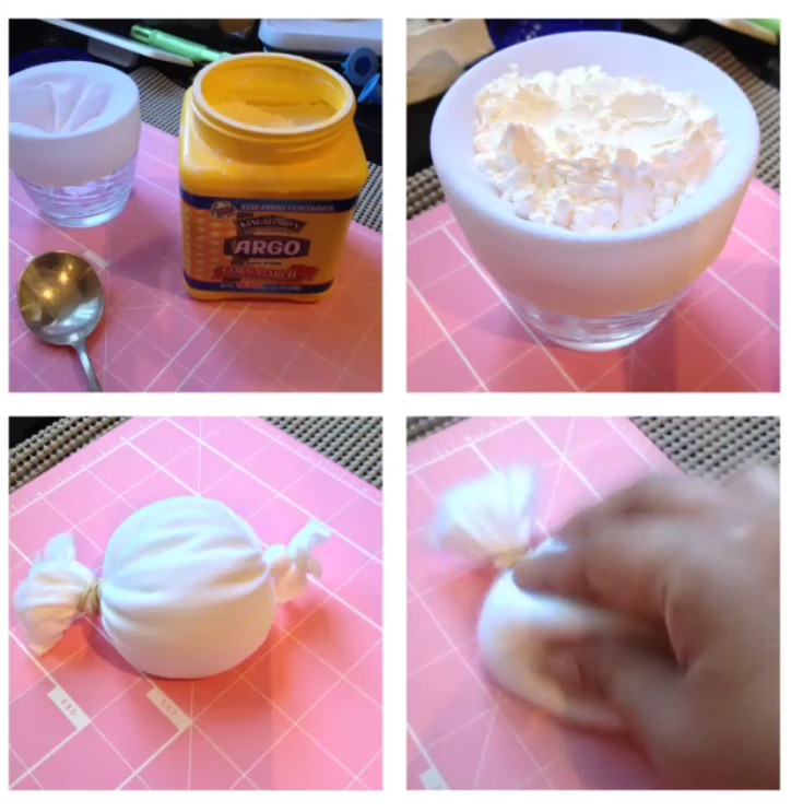 QUICK TIP TUTORIAL How to make a cornstarch dusting puff. Petit Cali