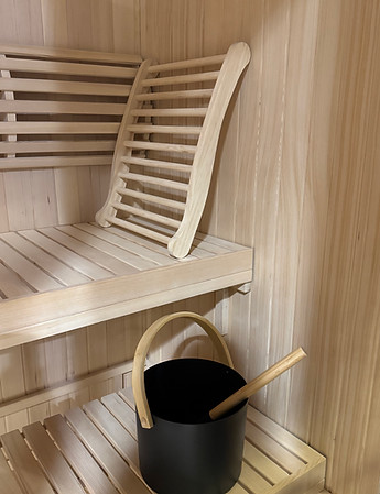 inside sauna hot rock