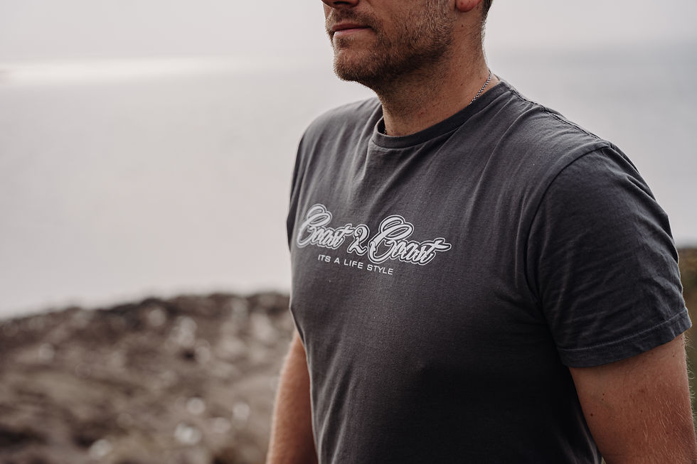Thumbnail: Ben Bowns wearing fashion t=shirt walking Stitch the frenchie