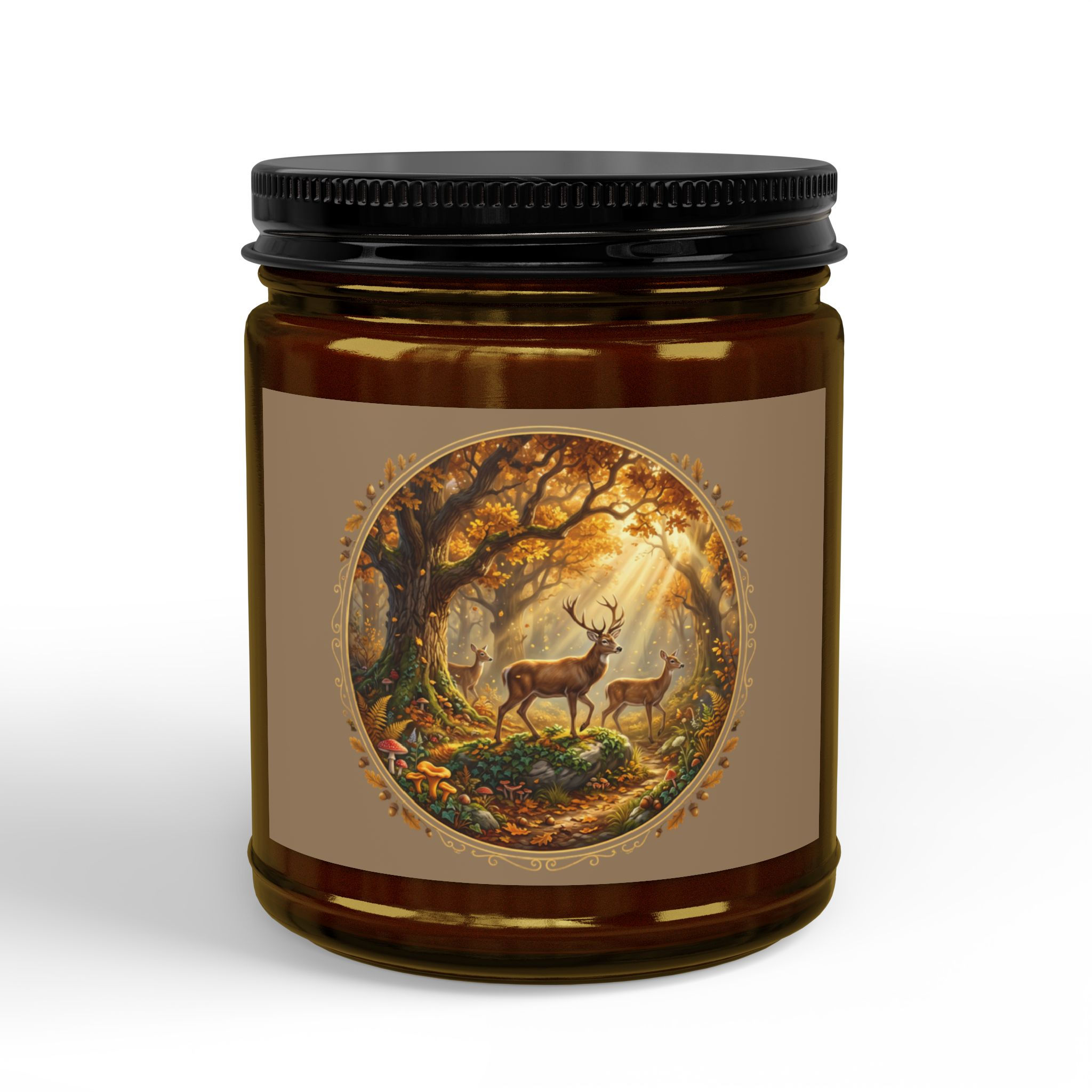 Autumn Woodland Deer Candle