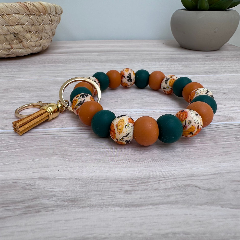 Posh Pumpkins Wristlet Keychain