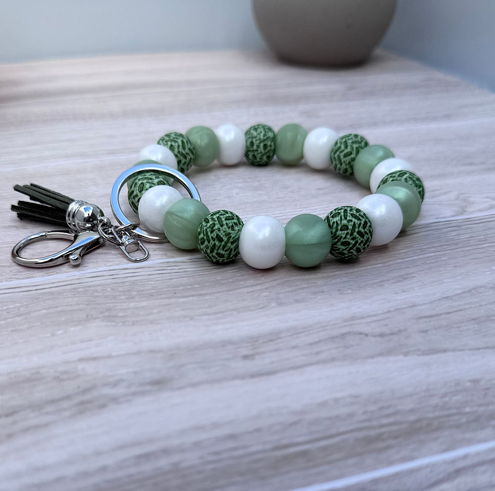 Pickles and Pearls Wristlet Keychain