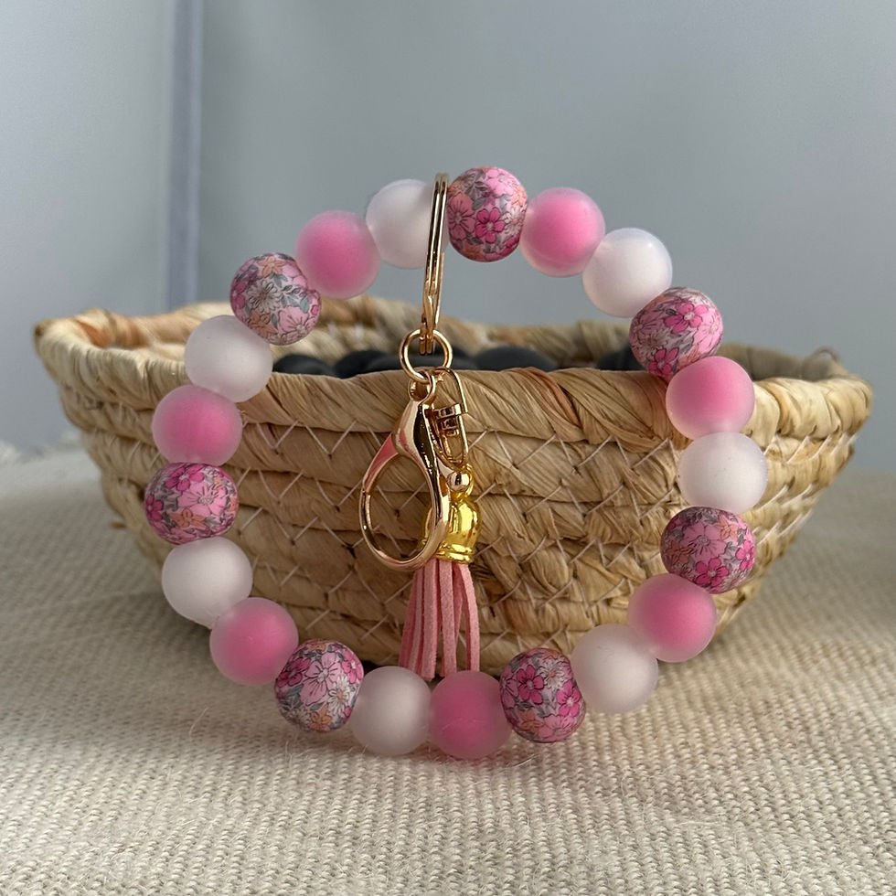 Petal Me Pink Wristlet Keychain