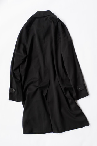 Factor's Balmacaan in Black Wool | Factor's
