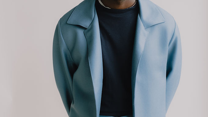 Factor's Blouson in French Blue Mohair Twill