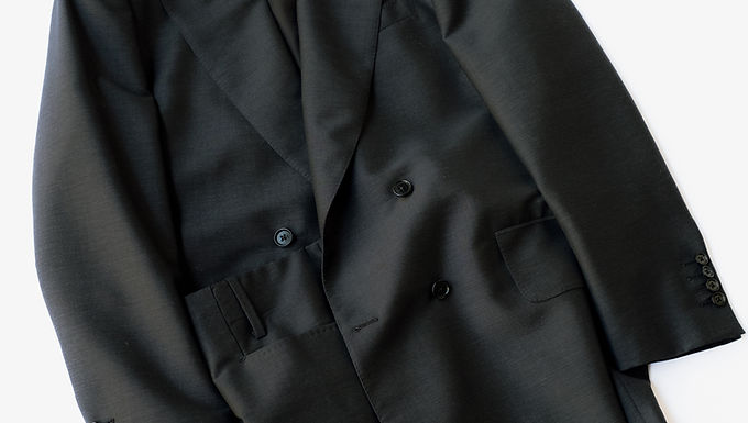 Factor's DB Suit in Charcoal Mohair/Wool