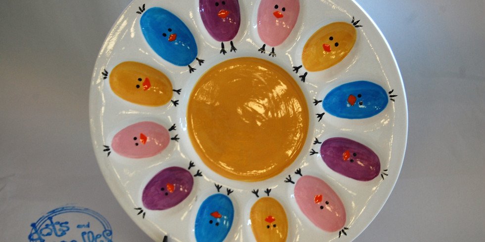 Adult BYOB Ceramic Deviled Egg Plate Worshop