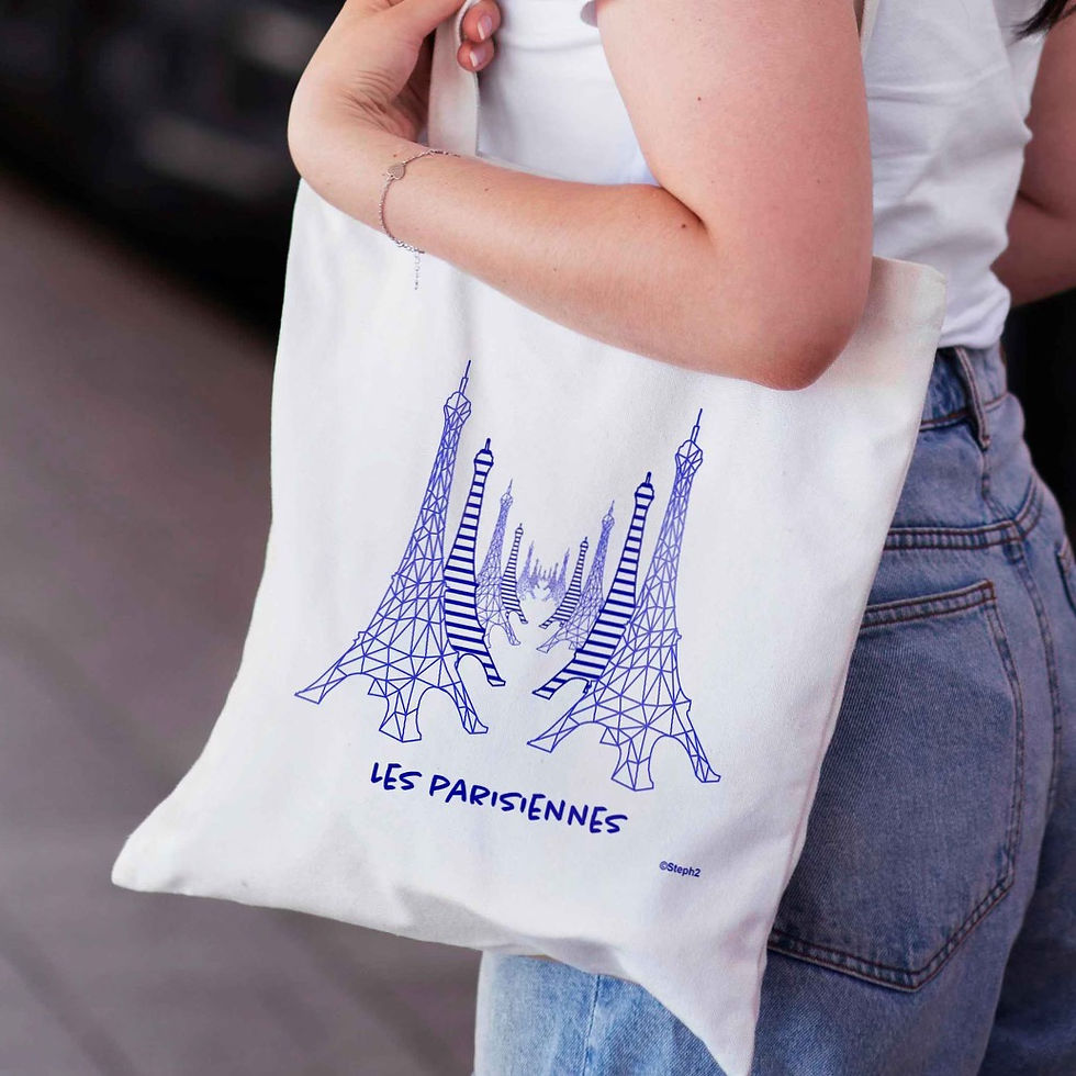 Tote Bag Paris Tour Eiffel Souvenir Cadeau Made in France