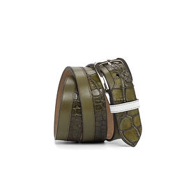 Marseille - Painted Croco Olive-Painted Calf Olive-Box Calf White-Ang2.jpg