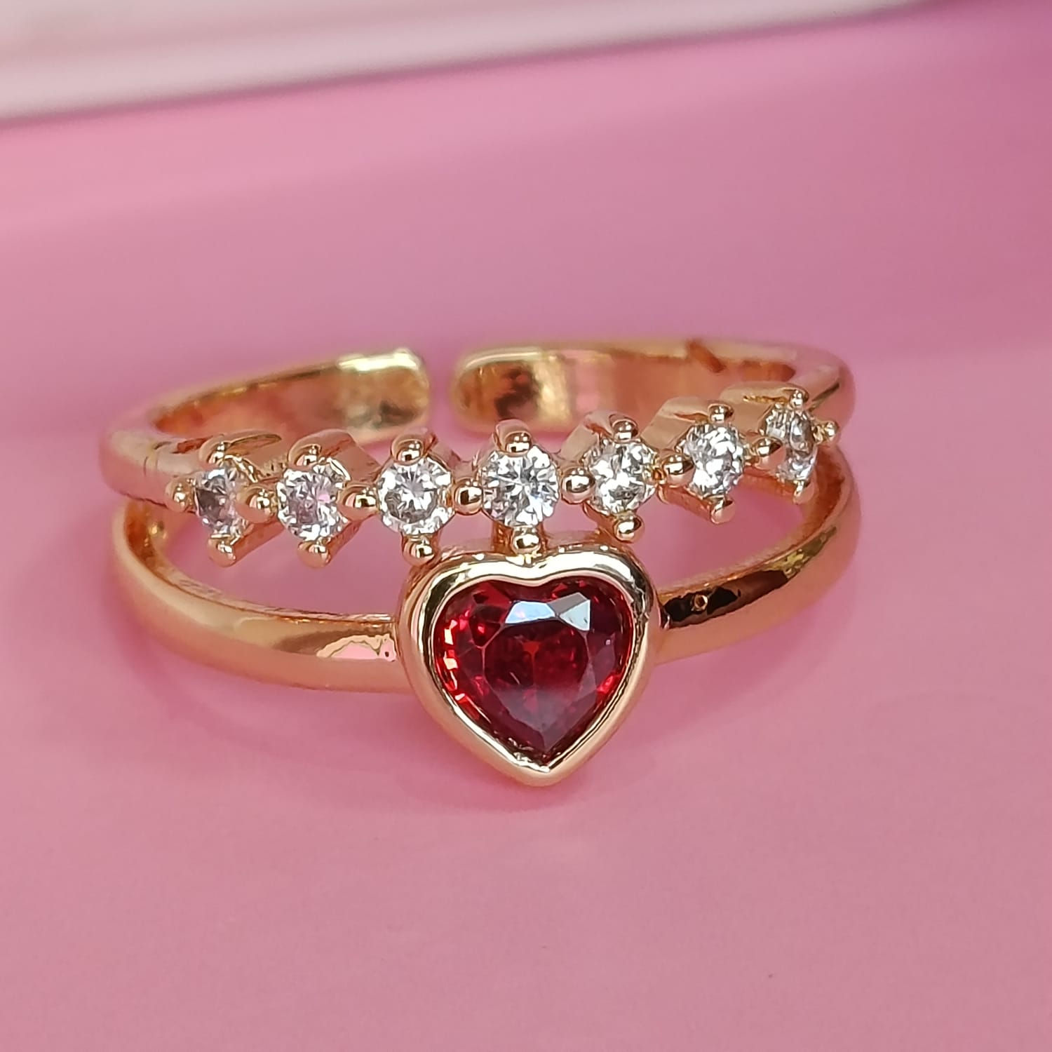 ANILLO CORA ROJO Y ROMBOS AN191