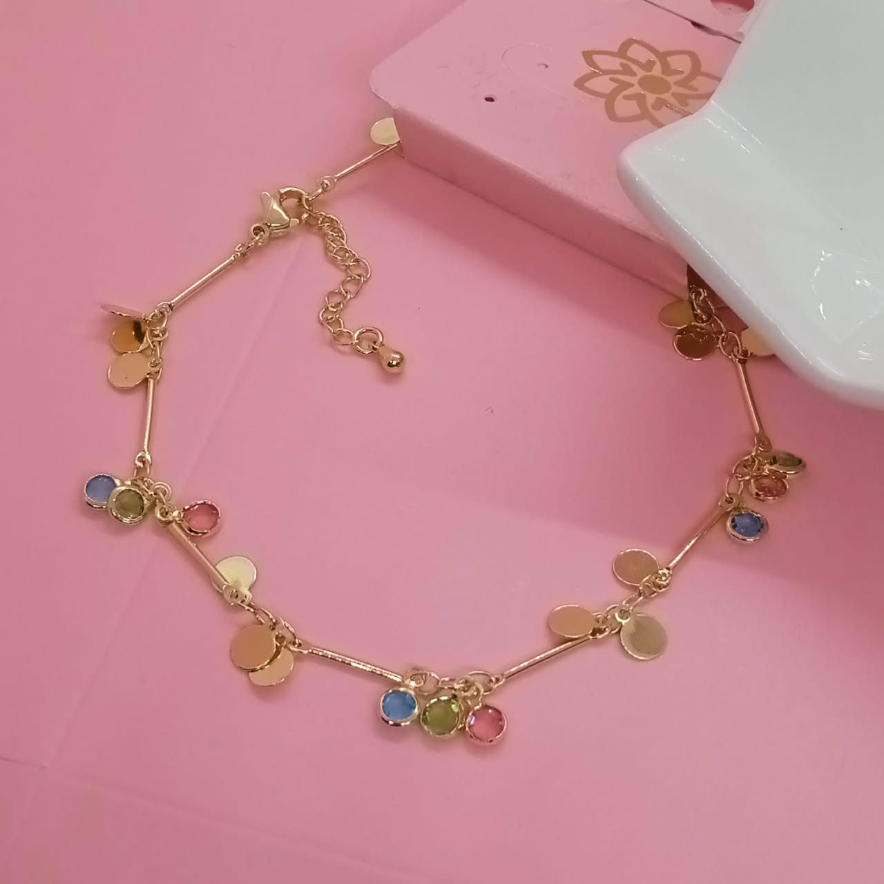 TOBILLERA MONEDITAS COLORES