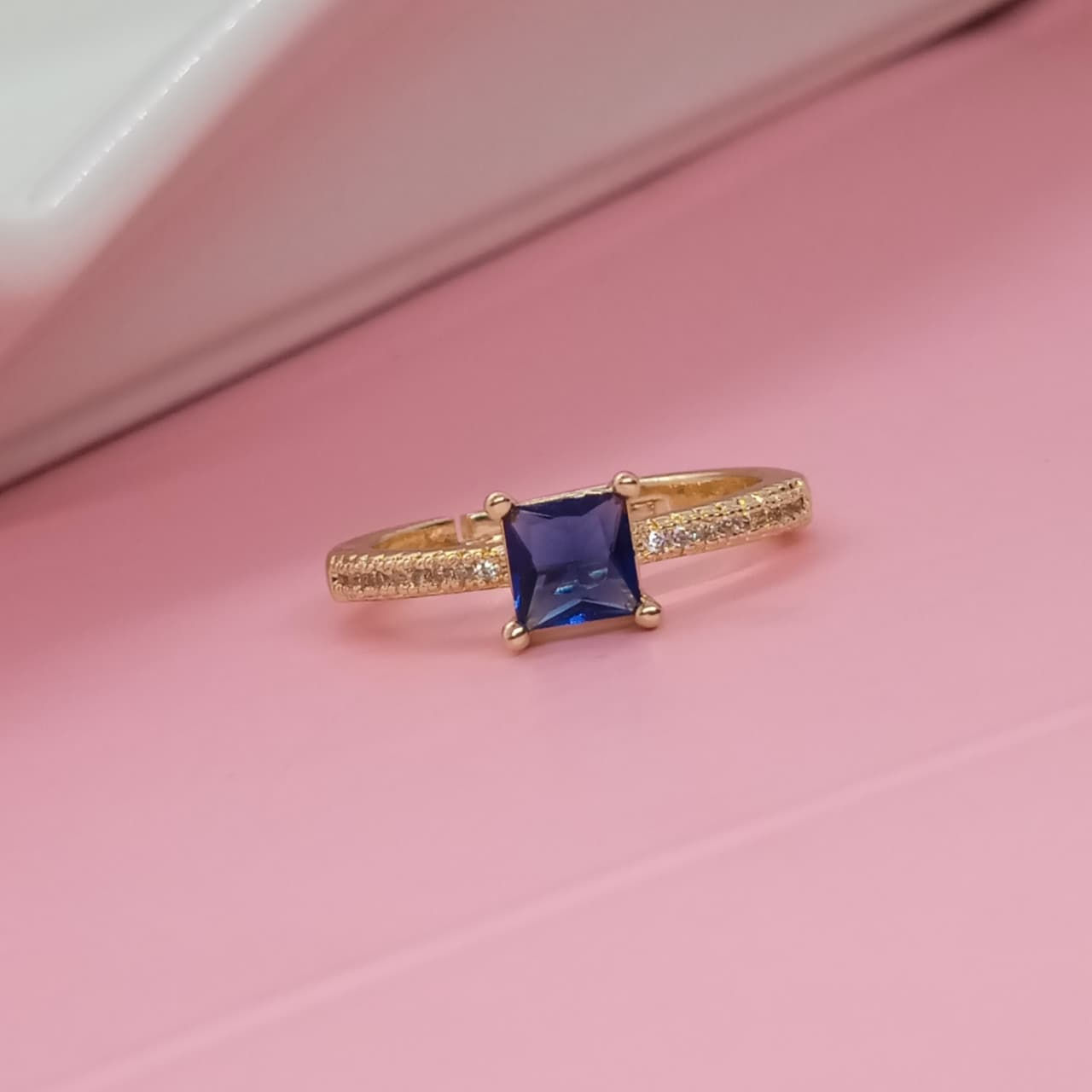 ANILLO CUADRITO AZUL