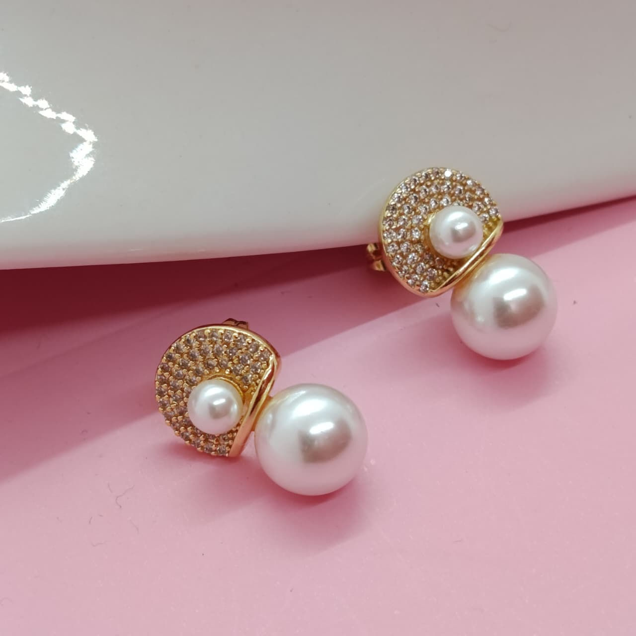 ARETE PERLA DOBLE CIRCONES