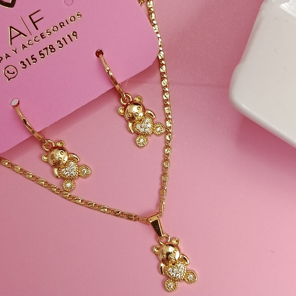 CADENA OSO CORA CIRCONES + TOPO CAD612