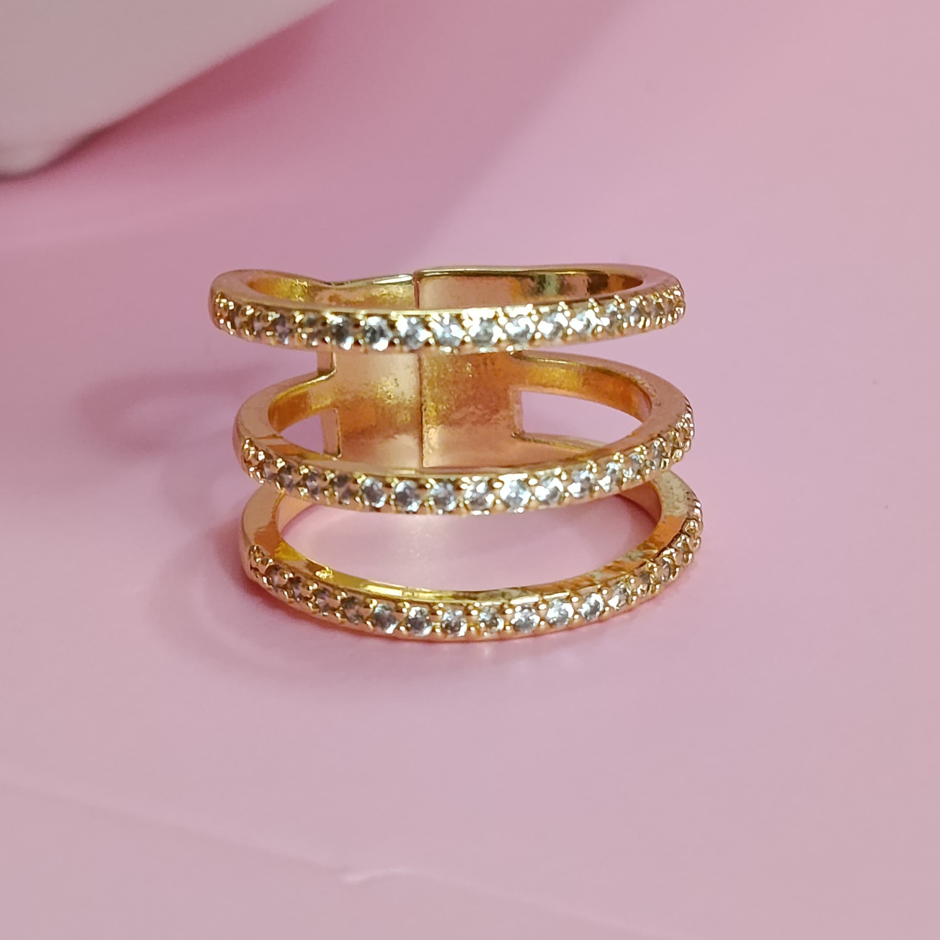 ANILLO TRIPLE LINEA CIRCONES AN554