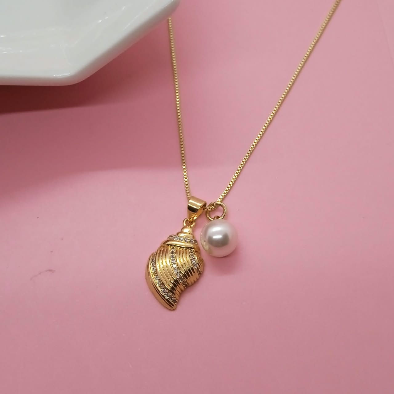 CADENA ALMEJA Y PERLA