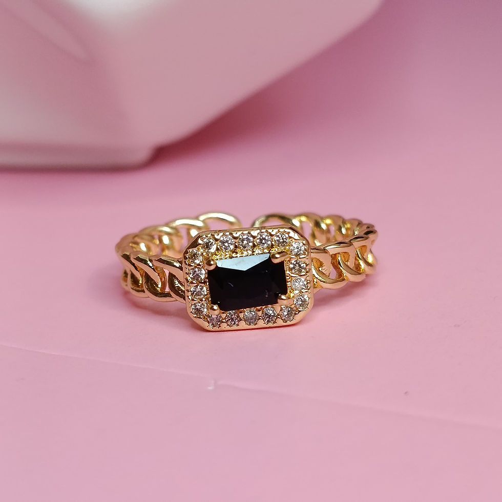 ANILLO ESLABON Y CUADRO OSCURO CIRCONES AN540