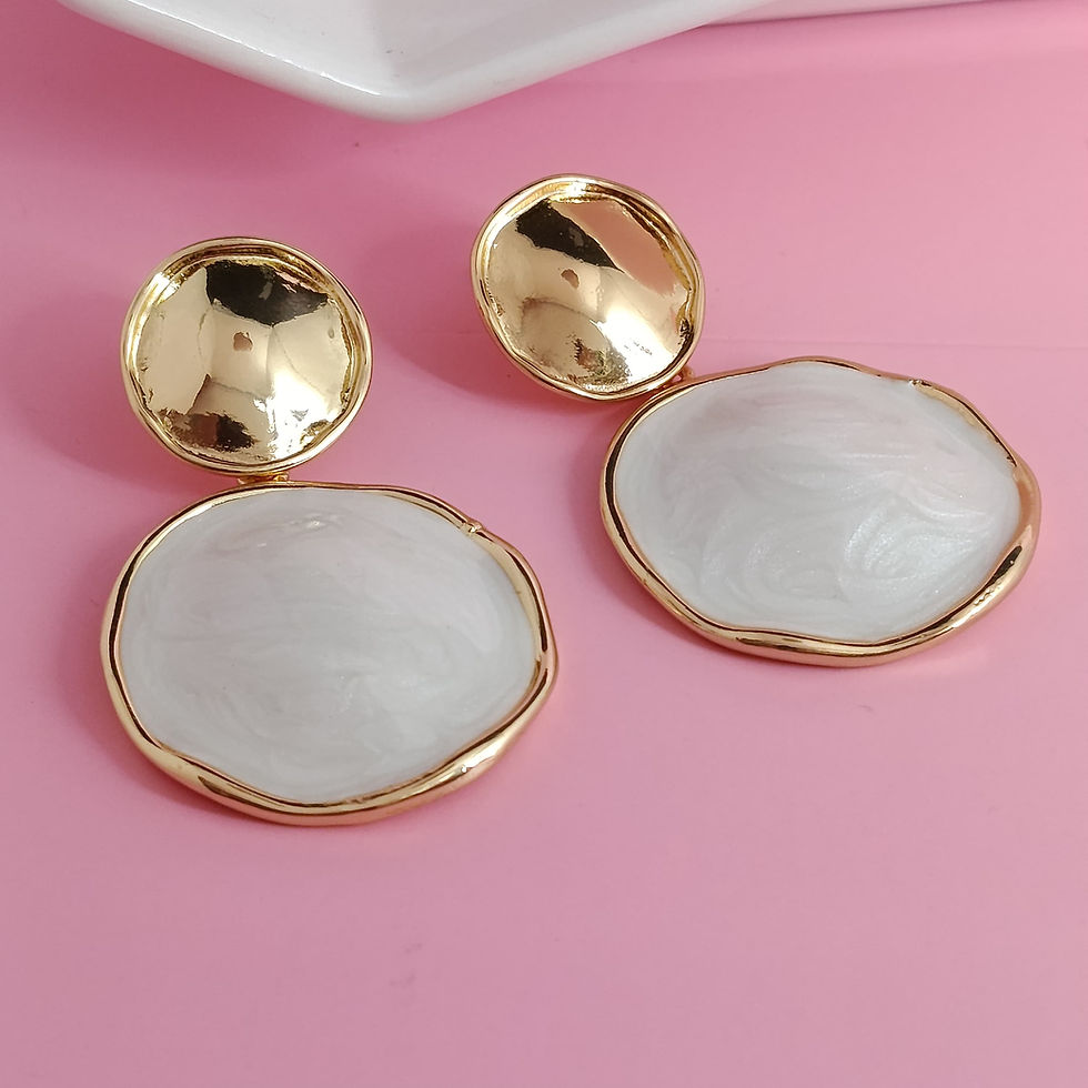 ARETE MONEDA NACAR BLANCO COLGANTE AR673