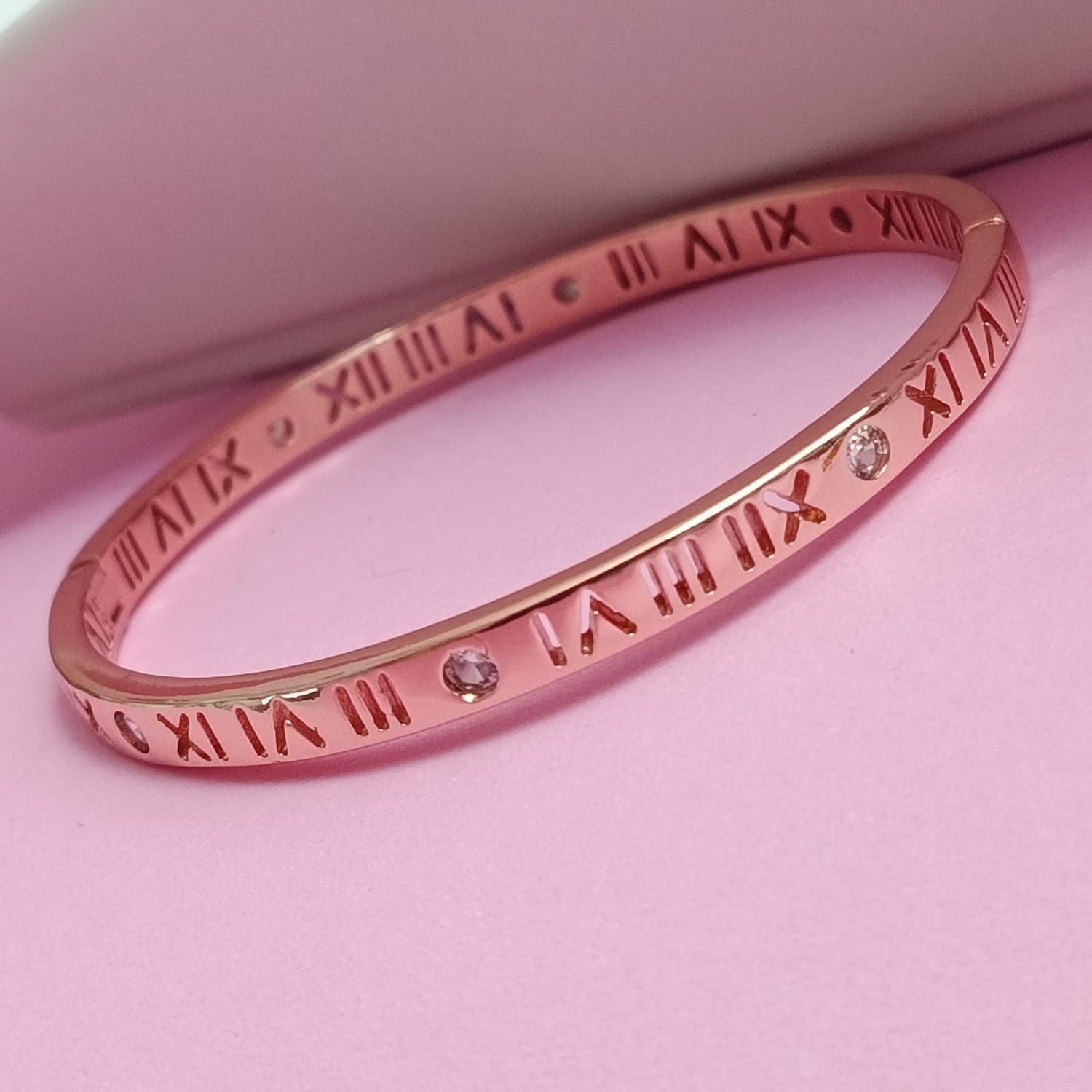 PULSERA BRAZALETE NUMEROS ROMANOS (ORO ROSA)