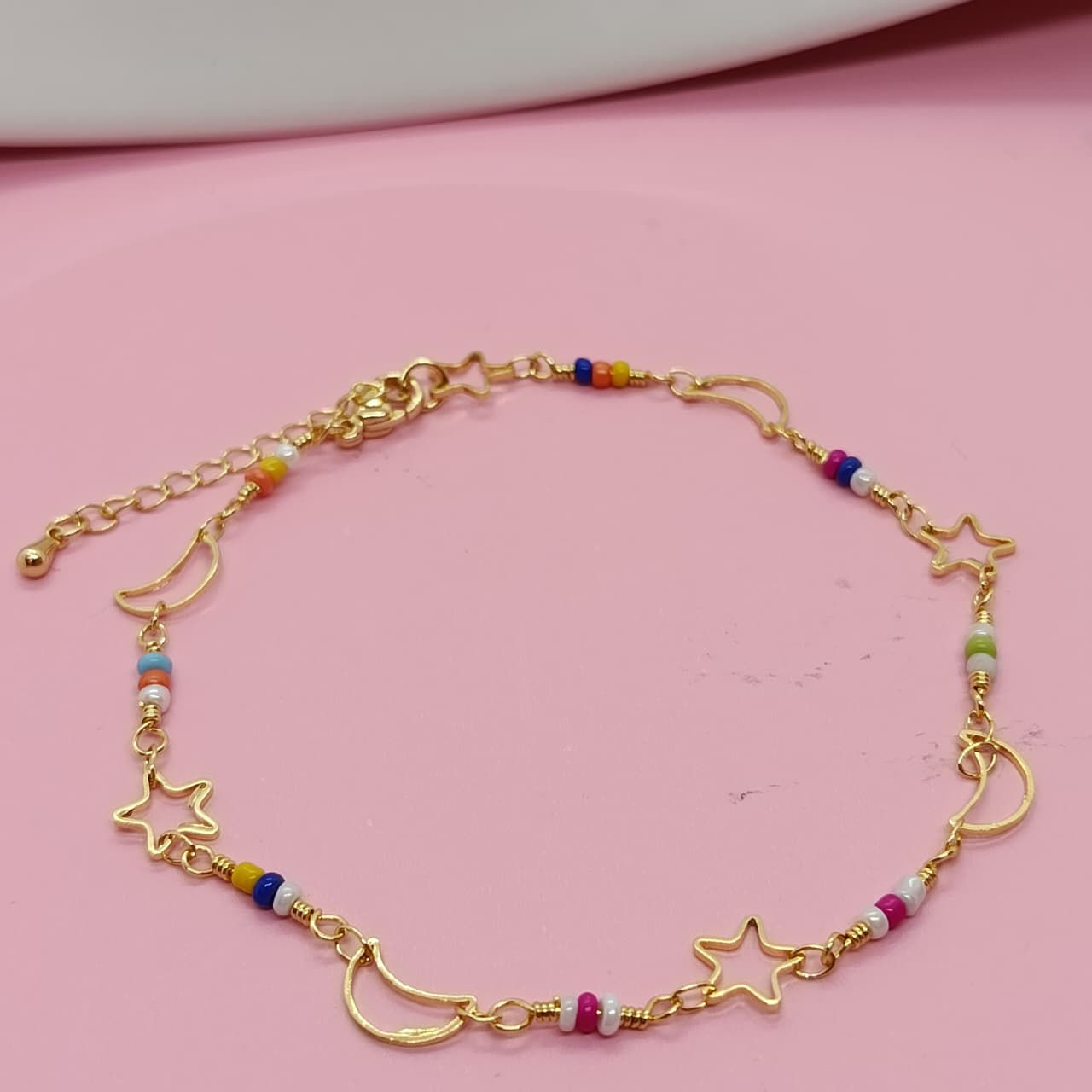 TOBILLERA LUNAS Y ESTRELLAS COLORES
