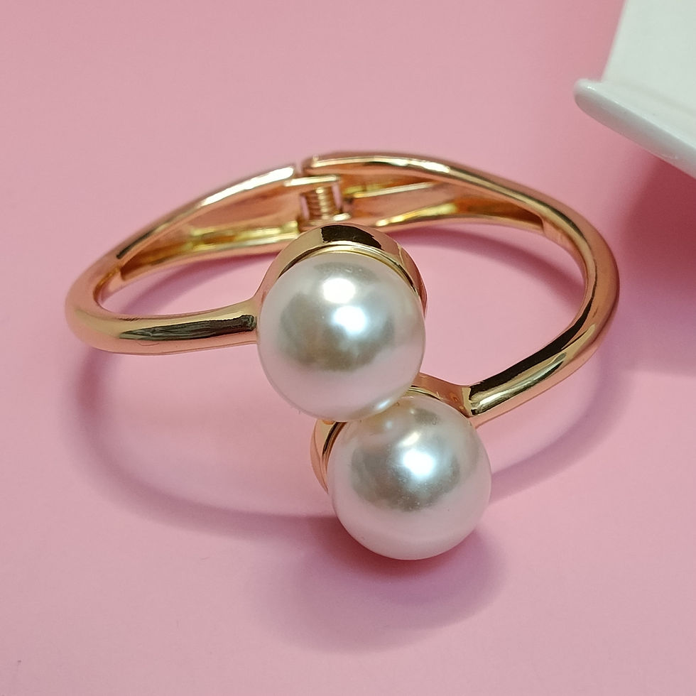 PULSERA DORADA DOBLE PERLA PUL653