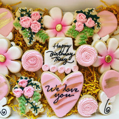 Pretty in Pink Decorated Birthday Sugar Cookies