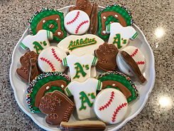 For those A's fans-Decorated Sugar Cookies for your favorite baseball team