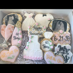 Decorated Sugar Cookies for an Anniversary Party