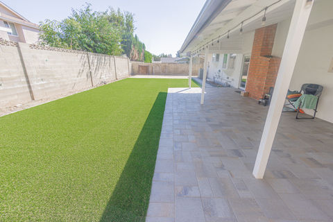 Hillside Pavers Orange County California Synthetic Turf Installation