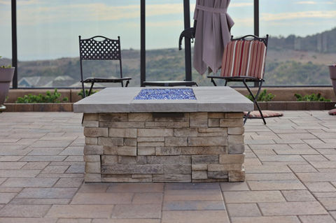 Hillside Pavers Orange County California Custom Fire Pit