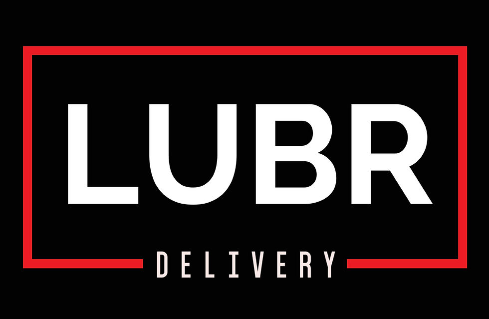 Eye-level view of a delivery bag placed on a porch with lubrstore logo on bag
