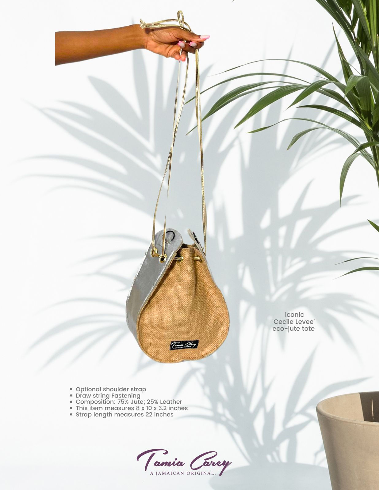 Silver Goddess Jute Bag