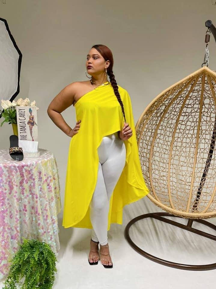 Yellow One Shoulder Top