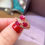 Thumbnail: Adorable 925 Silver Ruby Ring 4mm*5mm Natural Ruby Jewelry 18K Gold Plated Gemst
