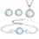 Thumbnail: 925 Sterling Silver Jewelry Sets Round Antler Crystal Earrings Bracelets Necklac