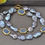 Thumbnail: Z13617 Set 19" Gray Coin Pearl Blue Kyanites Necklace Bracelet Earring Custom Je